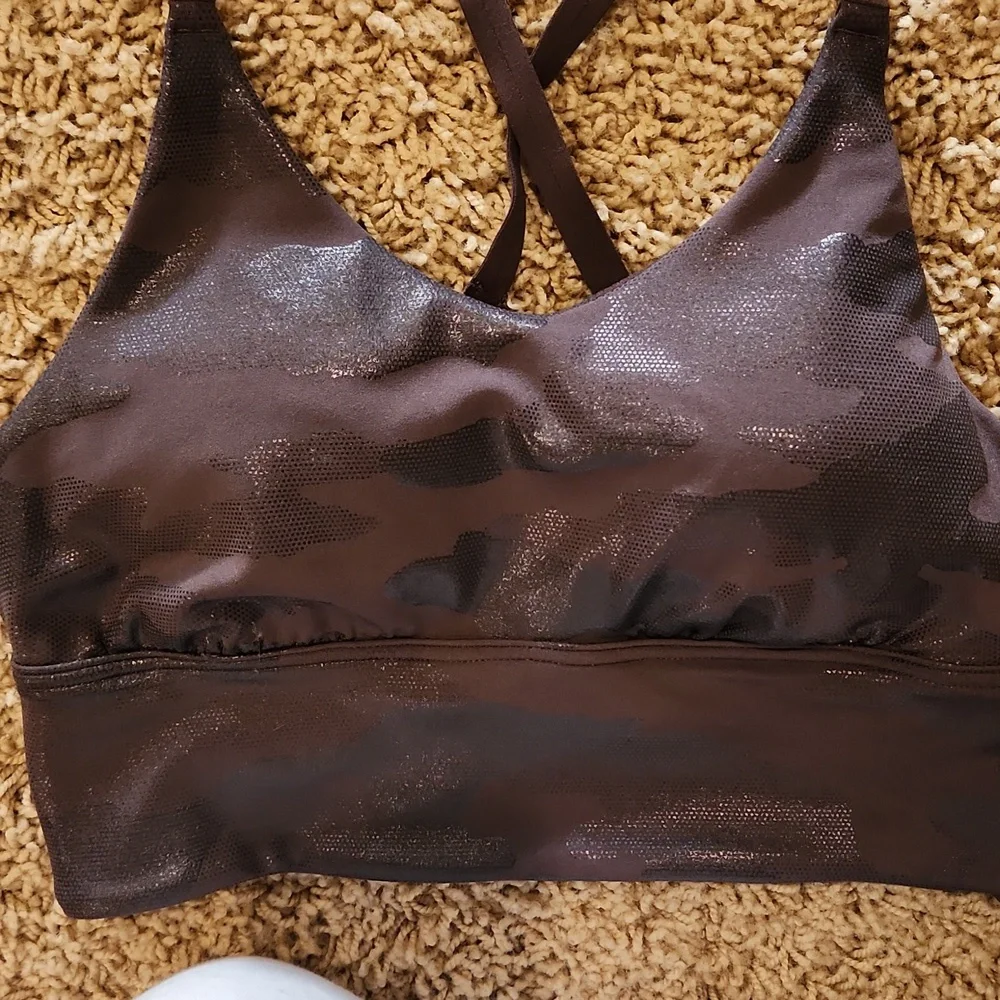 Offline by Aerie brown camo strappy back sports bra size XS - Picture 6 of 6